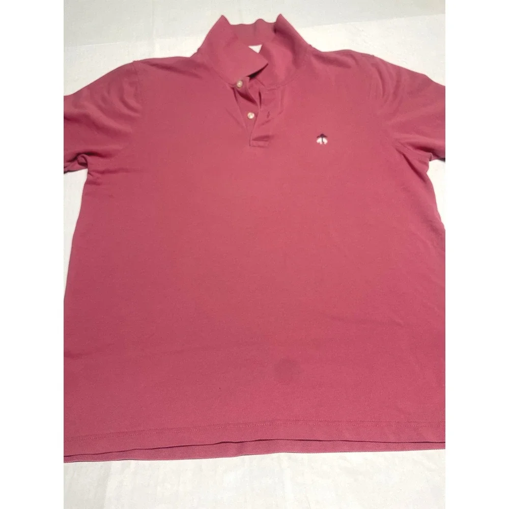 Brooks Brothers 1818 Performance‎ Polo Shirt Mens XL Slim Fit Pink Cotton Pique